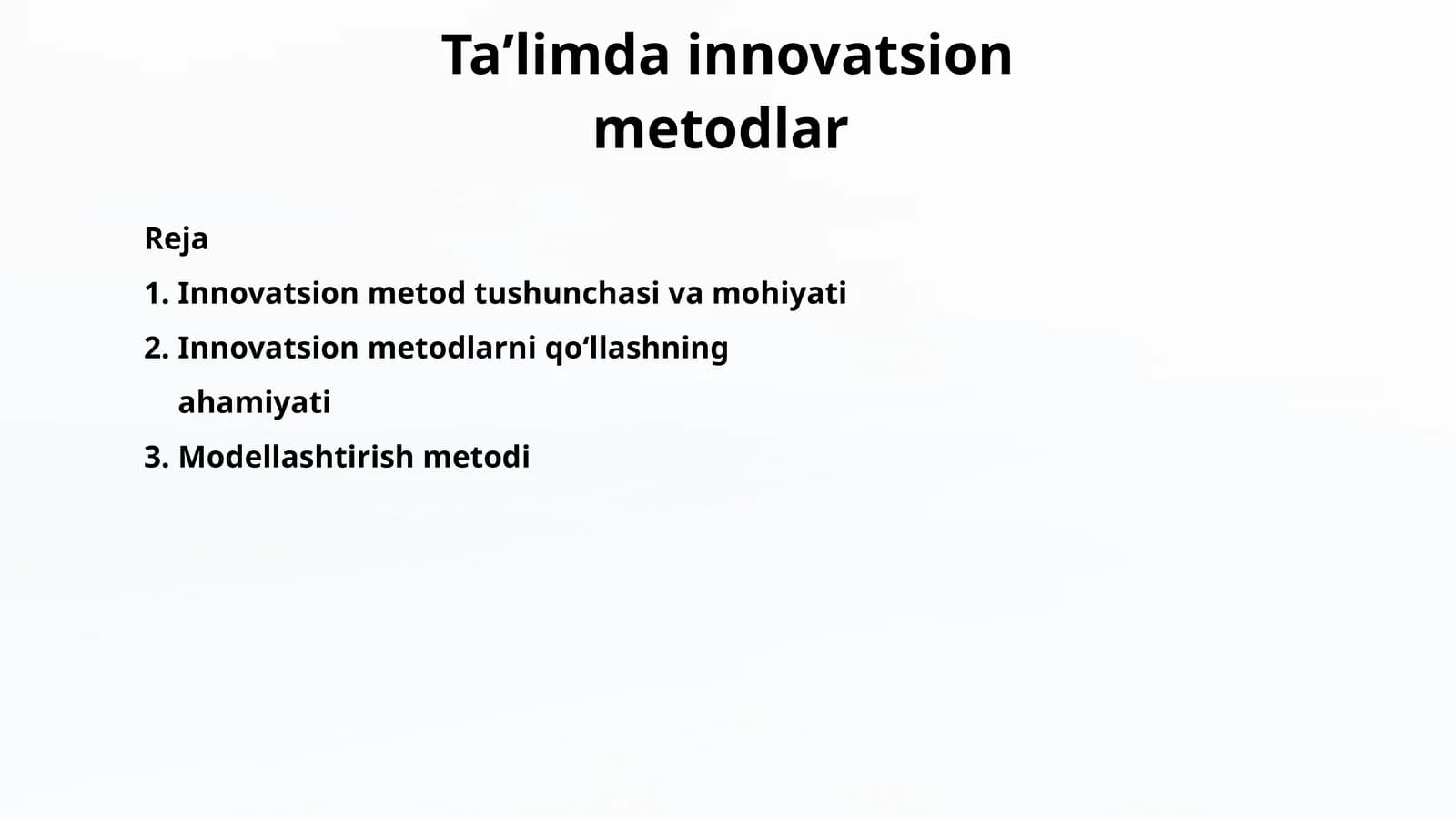 Taʼlimda innovatsion metodlar