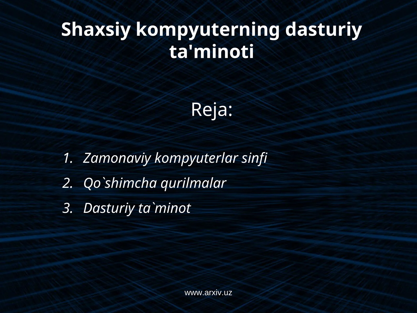 Shaxsiy kompyuterning dasturiy ta'minoti