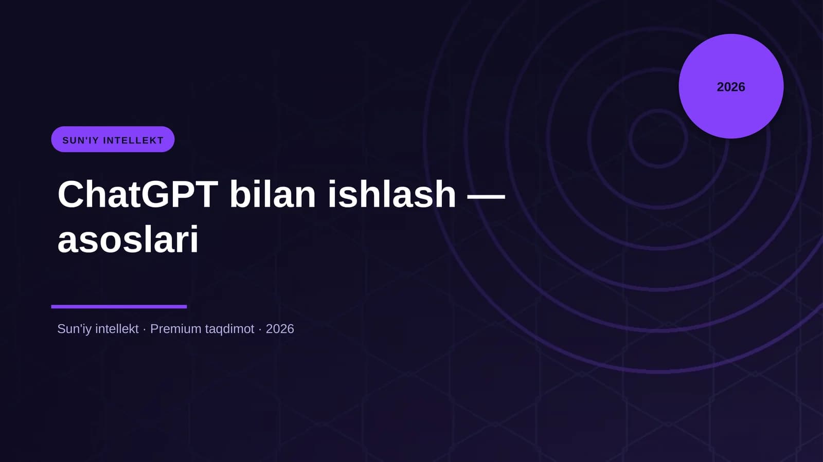 ChatGPT bilan ishlash — asoslari