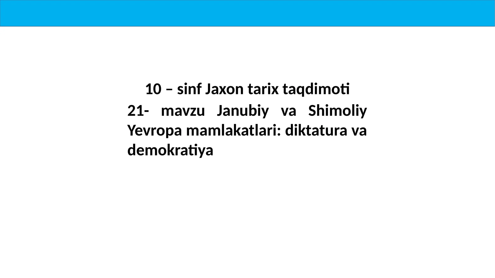 10 –sinf Jaxontarix taqdimoti