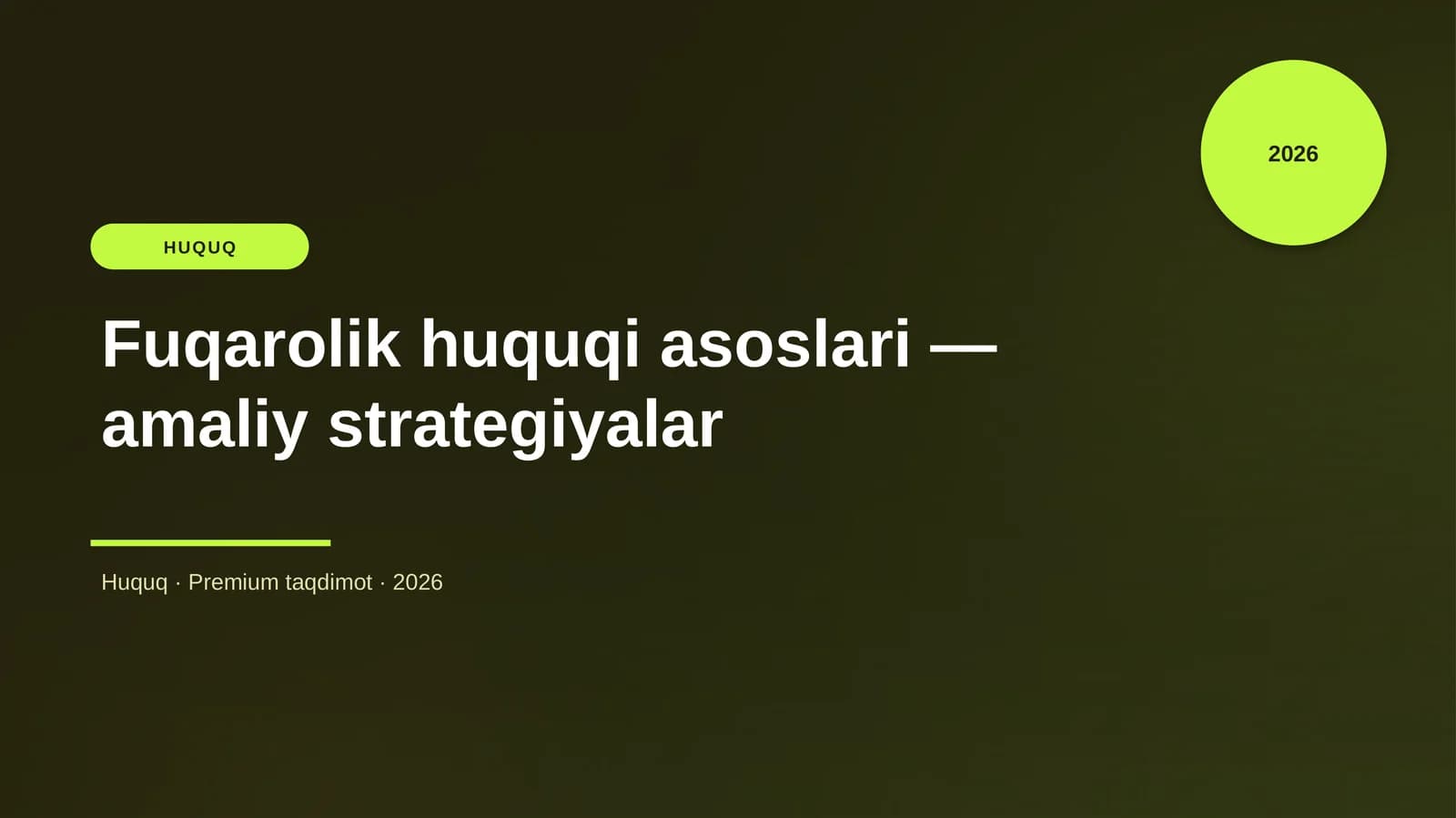 Fuqarolik huquqi asoslari — amaliy strategiyalar