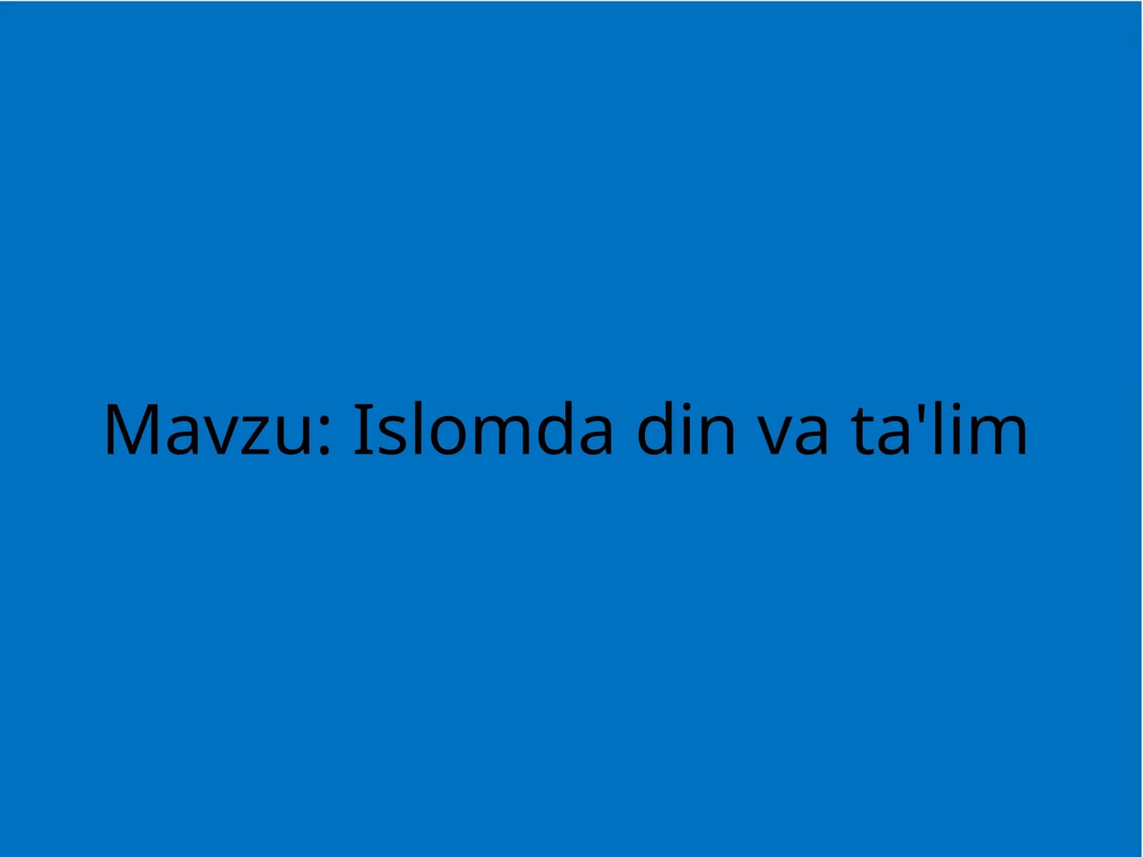 Islomdadinvata'lim