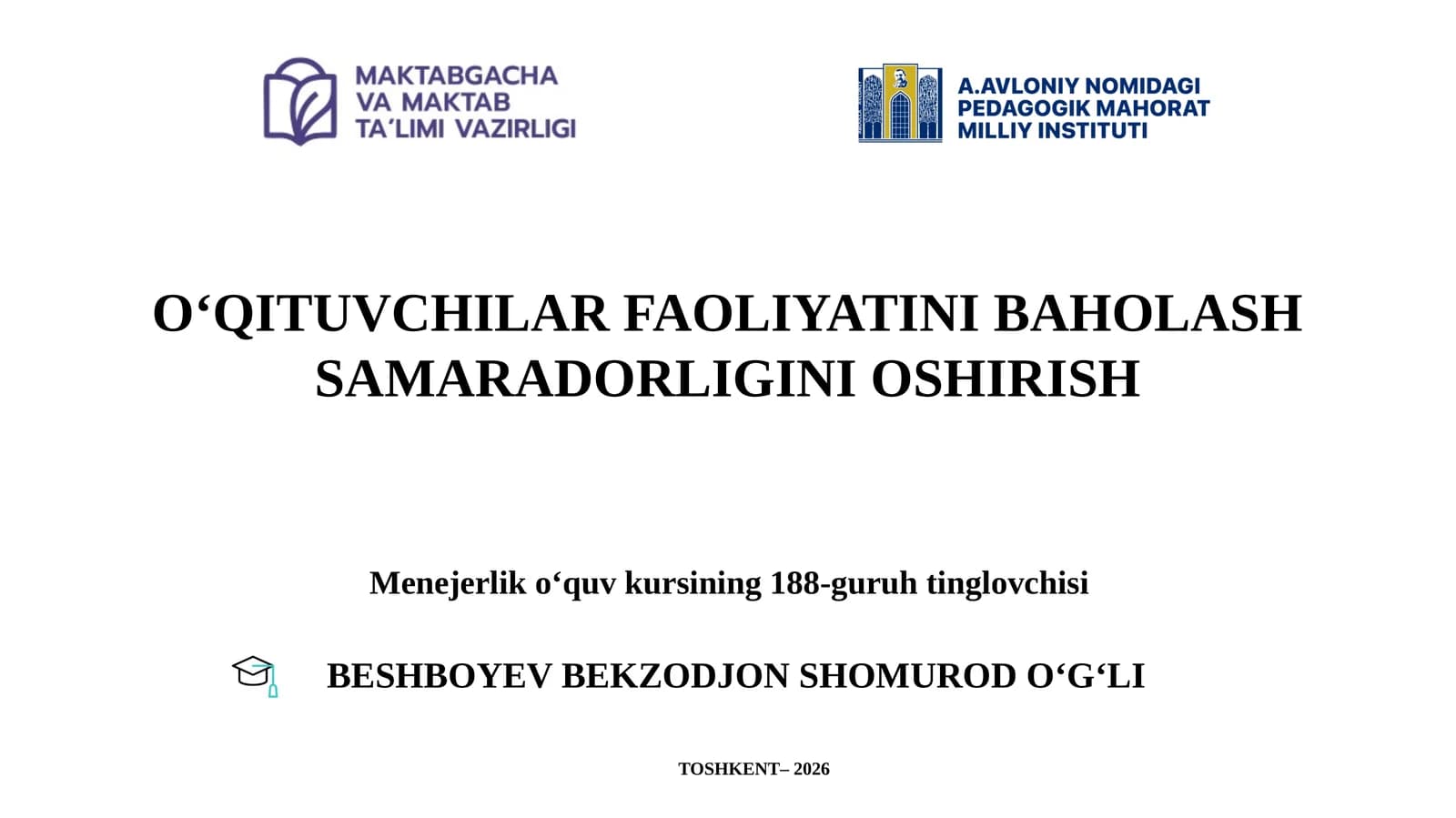 Menejerlik o‘quv kursi 188-guruh