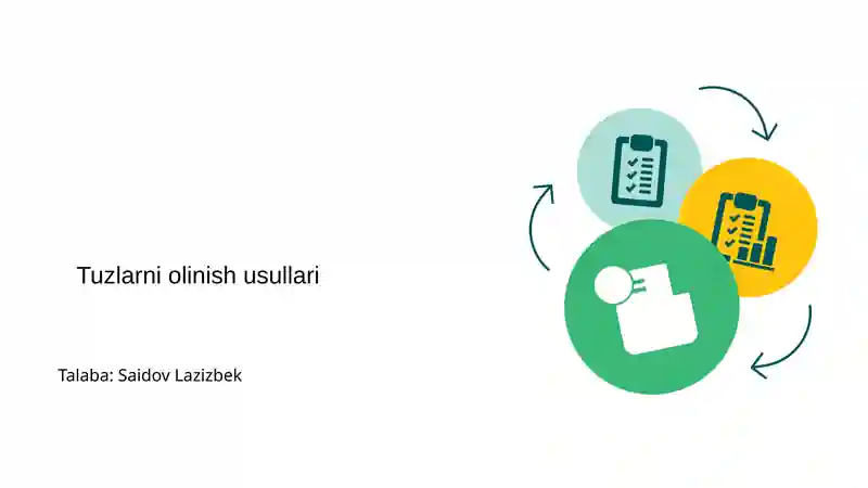 Tuzlarni olinish usullari
