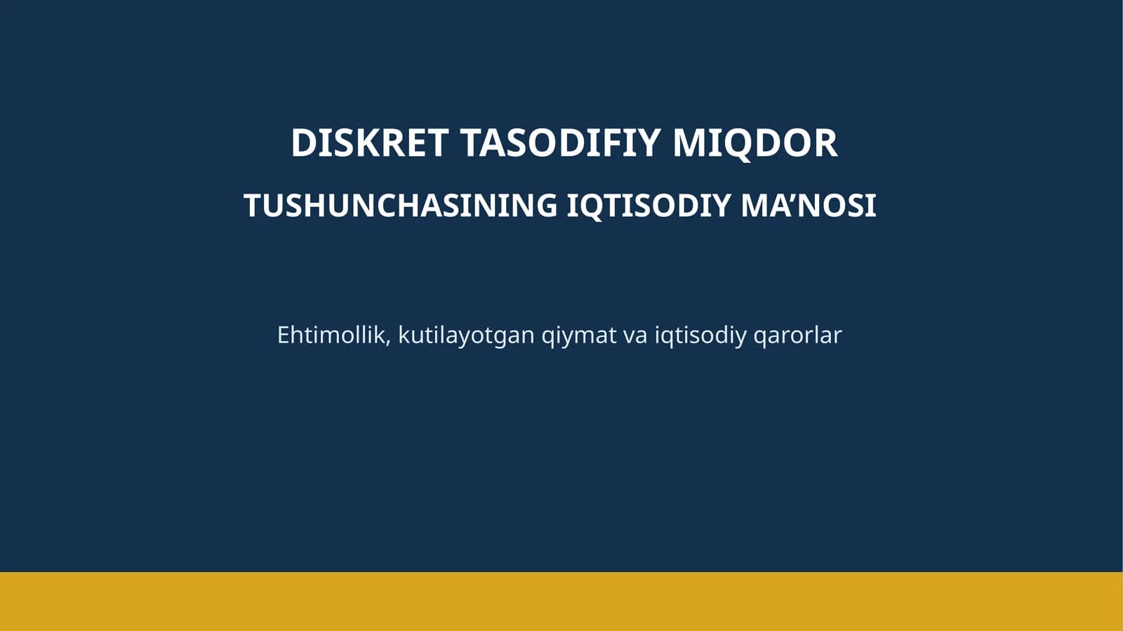 Diskret tasodifiy miqdor