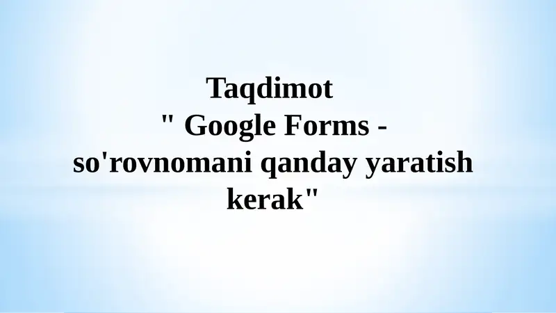 Google Forms