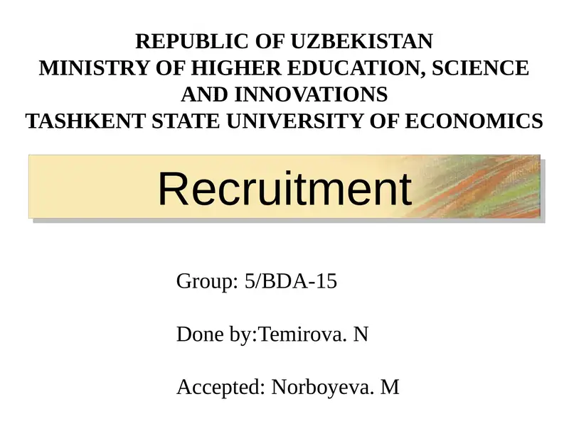 Recruitment