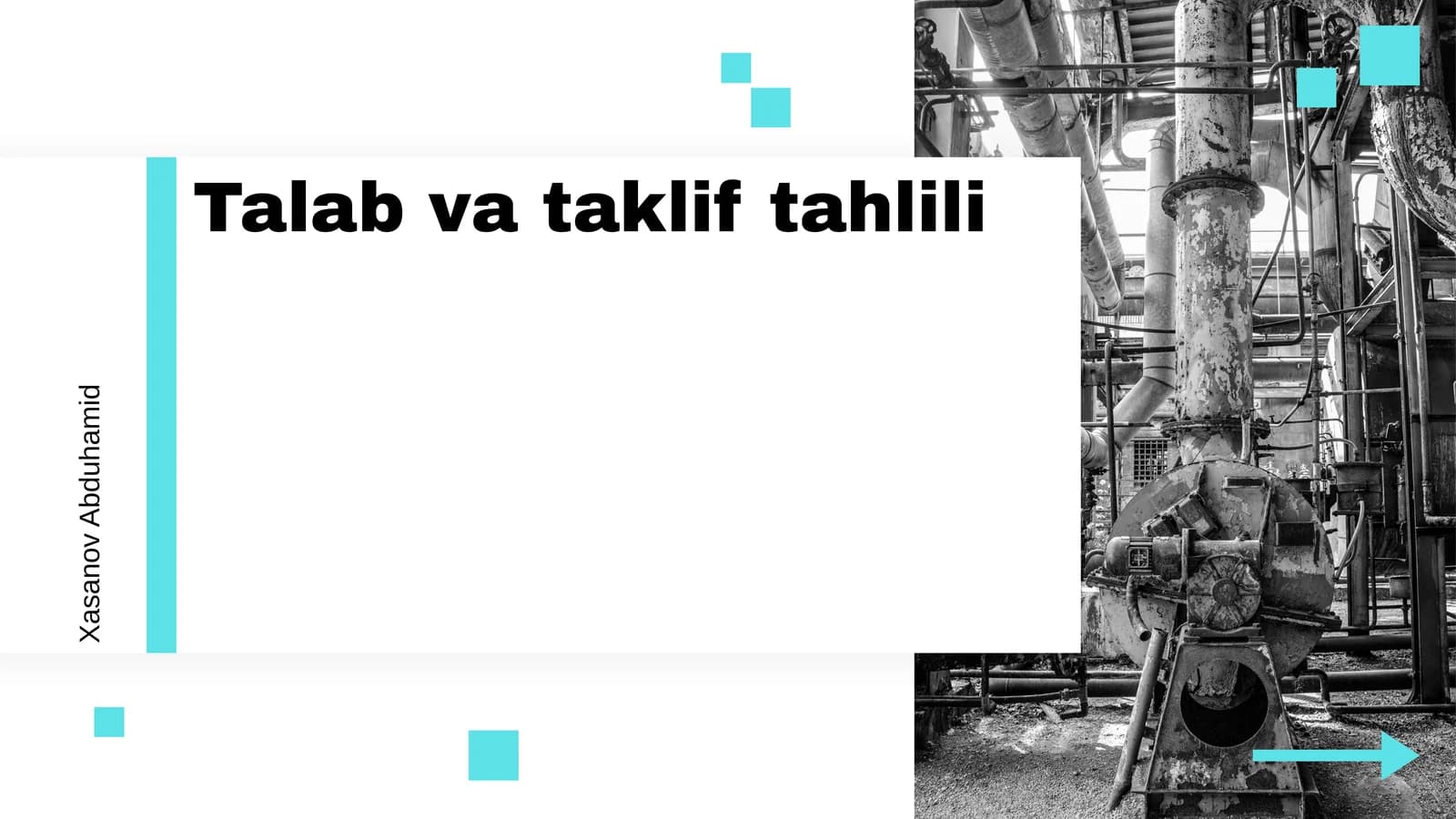 Talab va taklif tahlili
