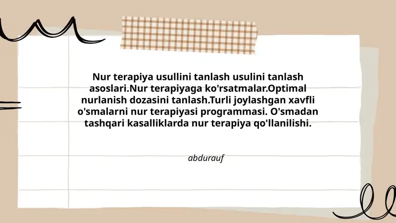 Nur terapiya usullari