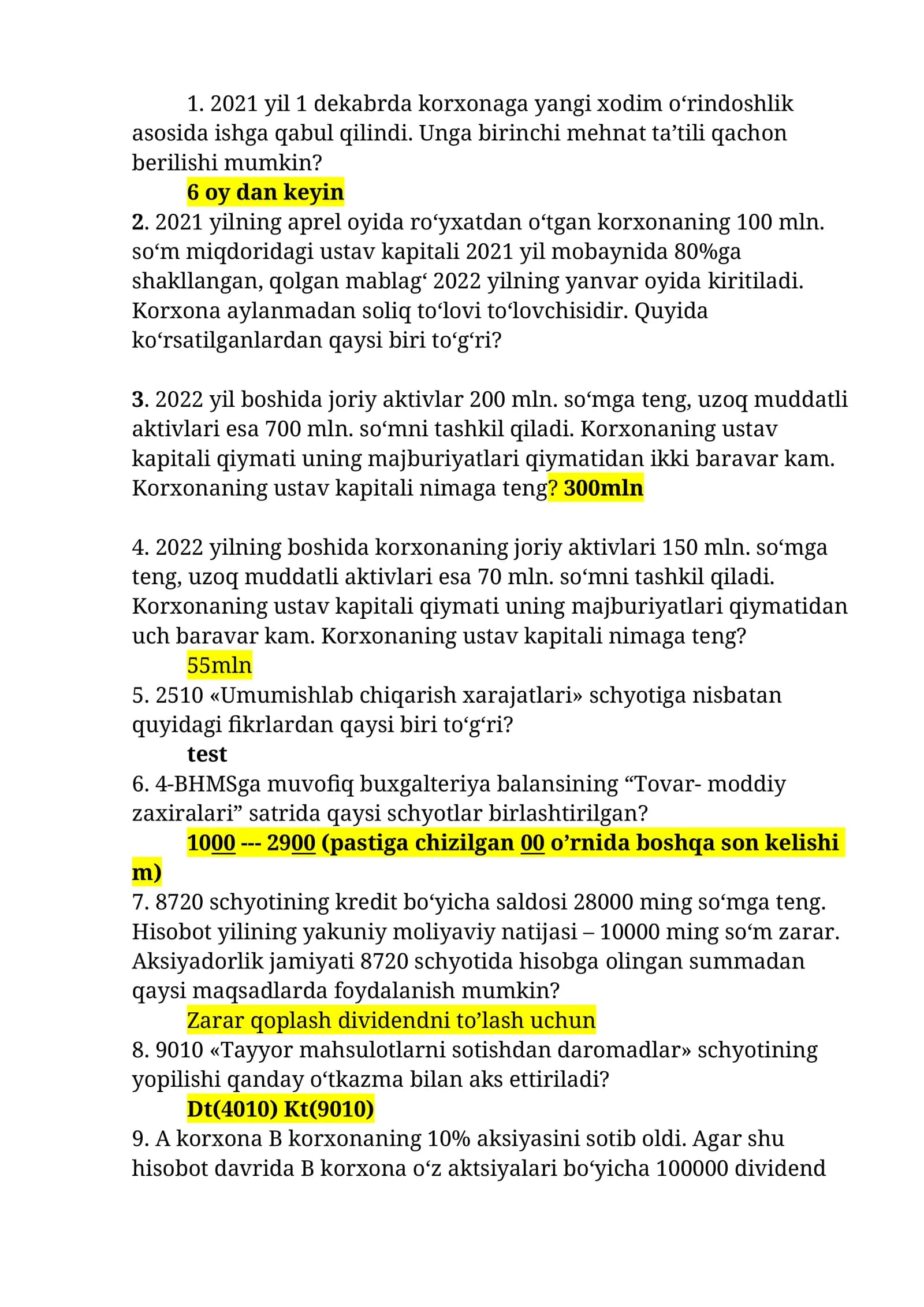Yangi xodimning birinchi mehnat ta’tili qachon beriladi?