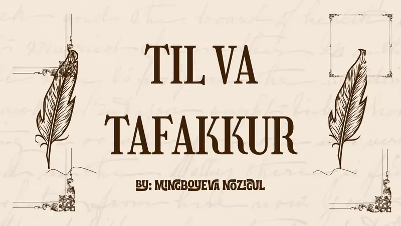 TIL VA TAFAKKUR