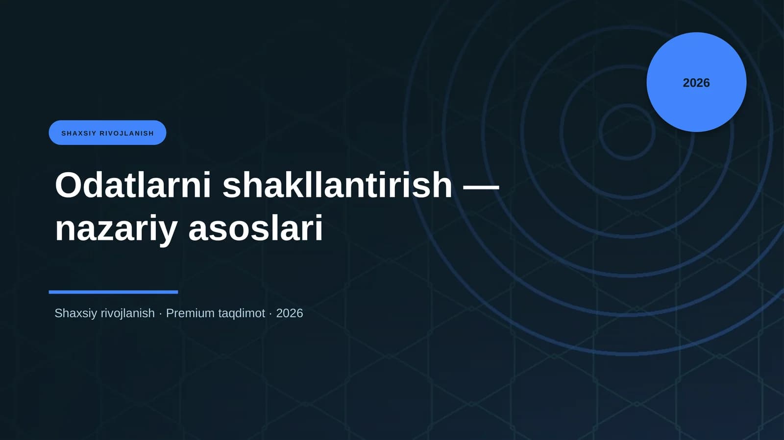 Odatlarni shakllantirish — nazariy asoslari