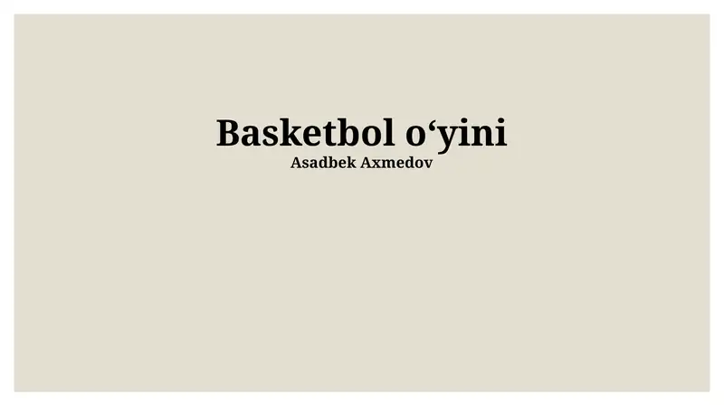 Basketbol o‘yini