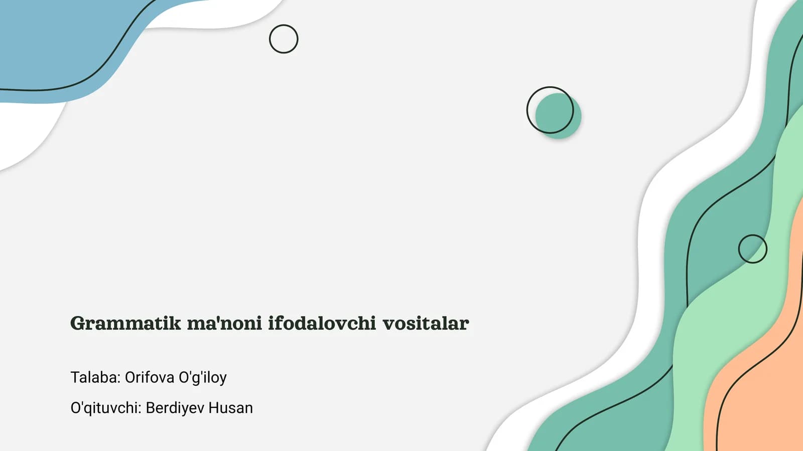 Grammatik ma'noni ifodalovchi vositalar