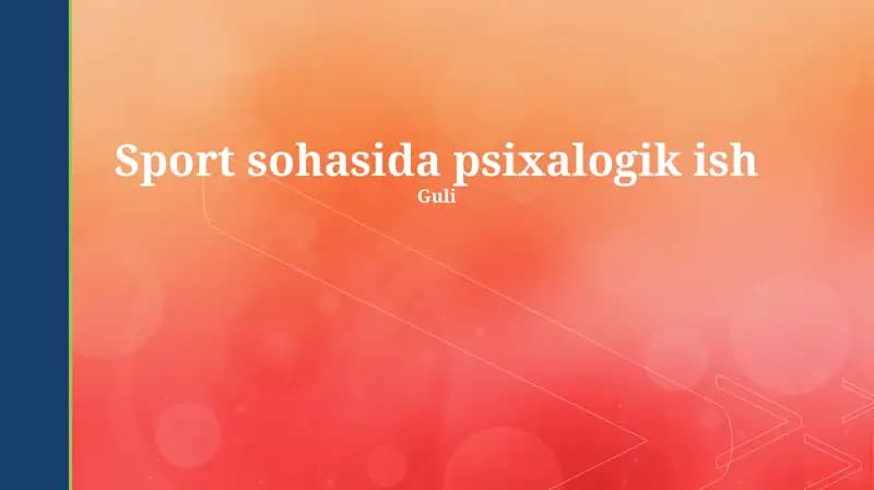 Sportda Psixologik Ish