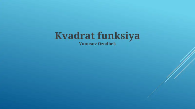 Kvadrat funksiya