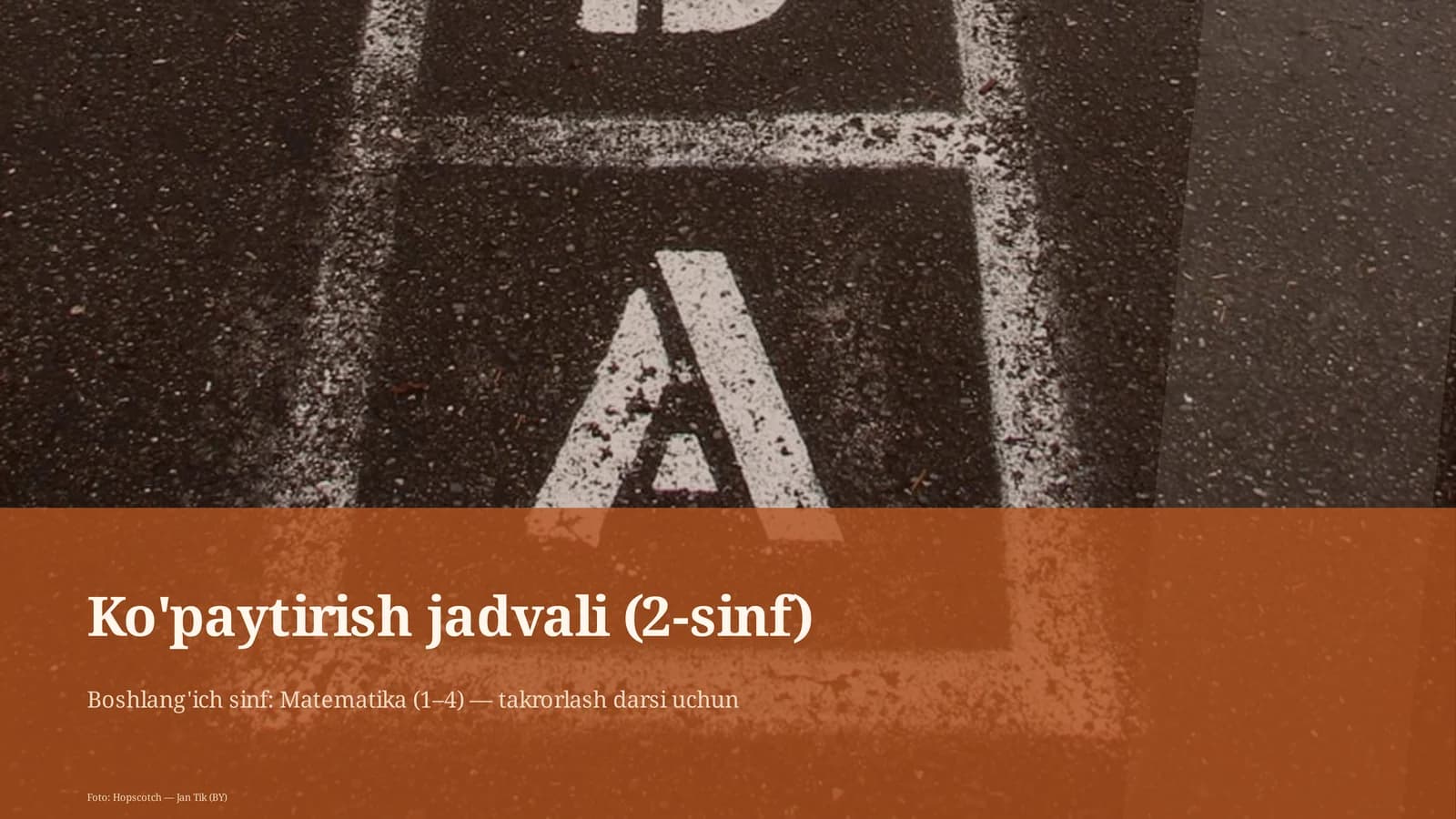 Ko'paytirish jadvali (2-sinf)