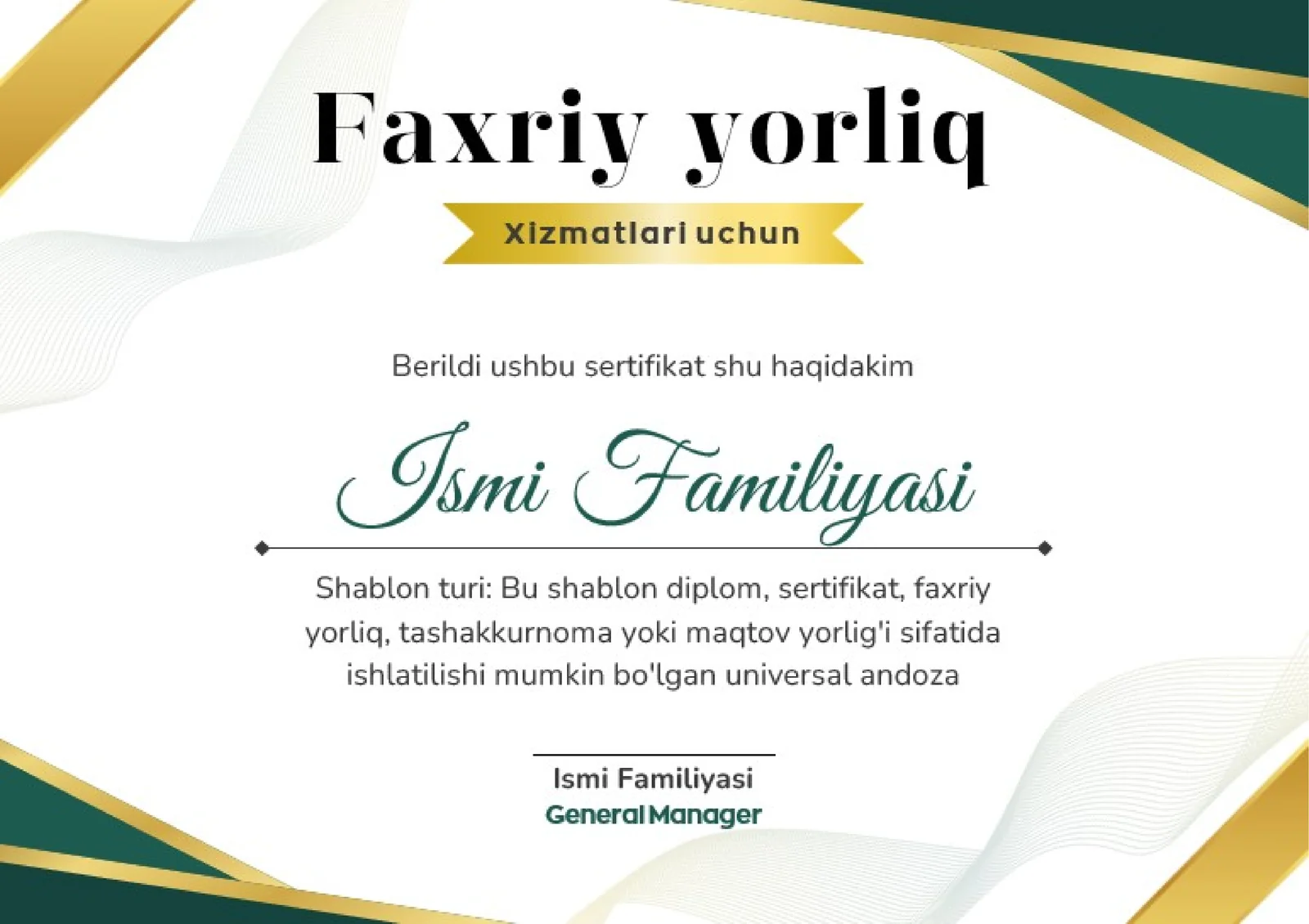 Faxriy yorliq