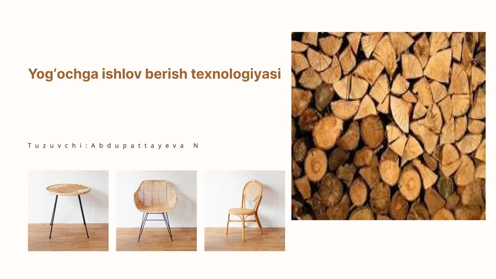 Yog`ochga ishlov berish texnologiyasi