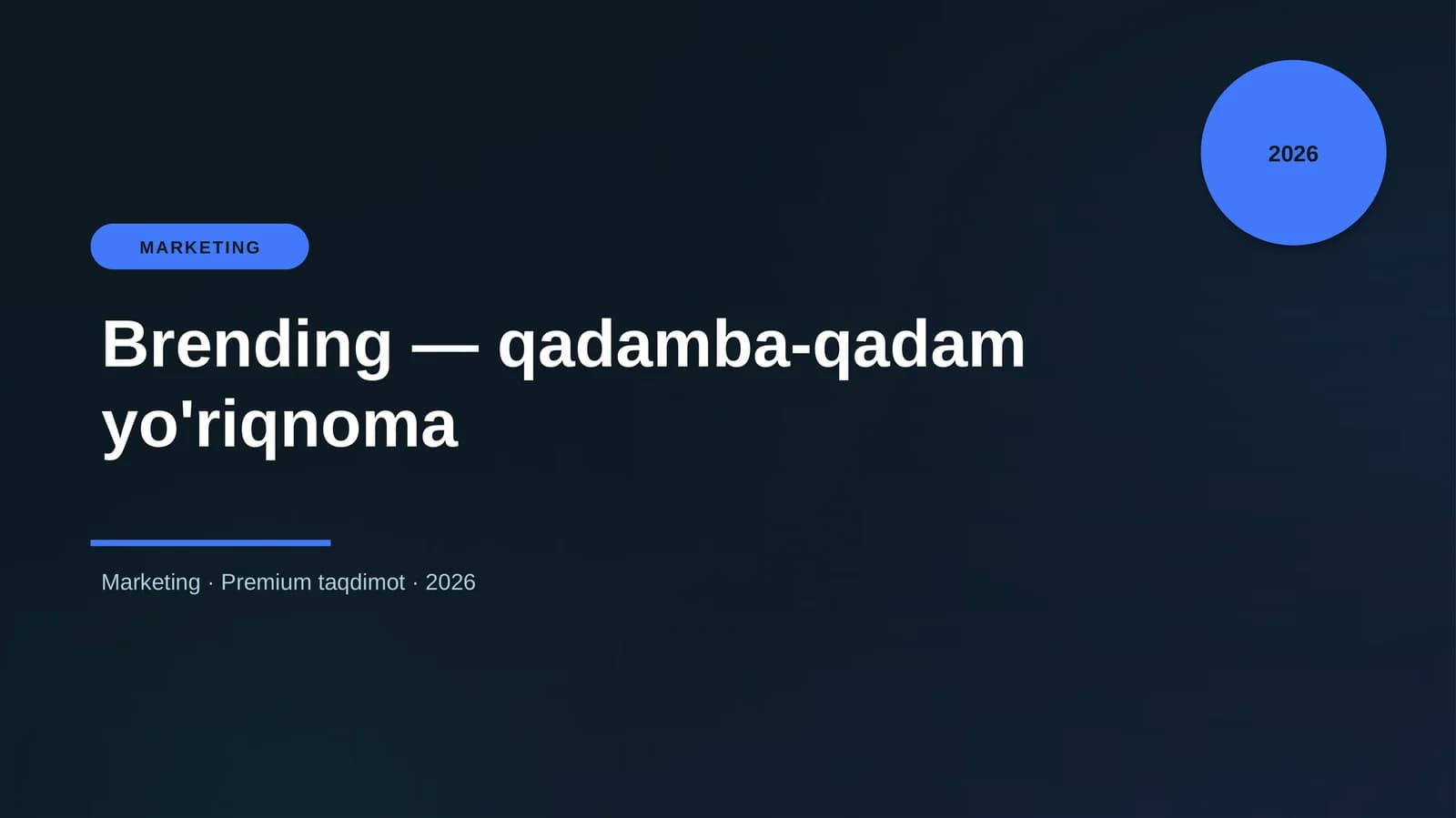 Brending — qadamba-qadam yo'riqnoma
