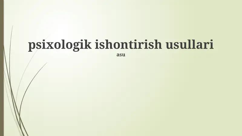 Psixologik ishontirish usullari