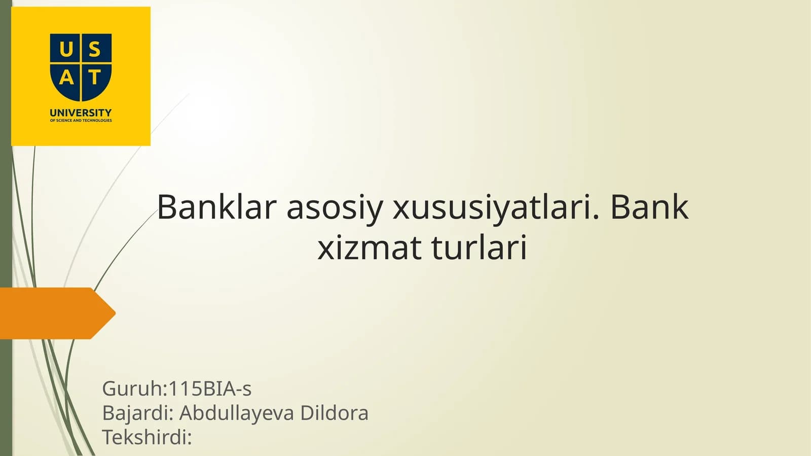 Banklarasosiyxususiyatlari. Bankxizmatturlari
