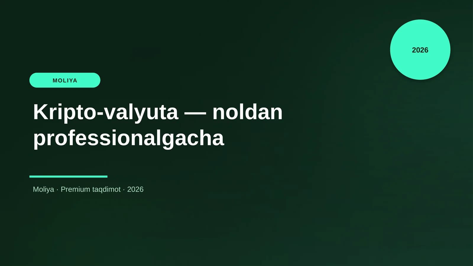Kripto-valyuta — noldan professionalgacha