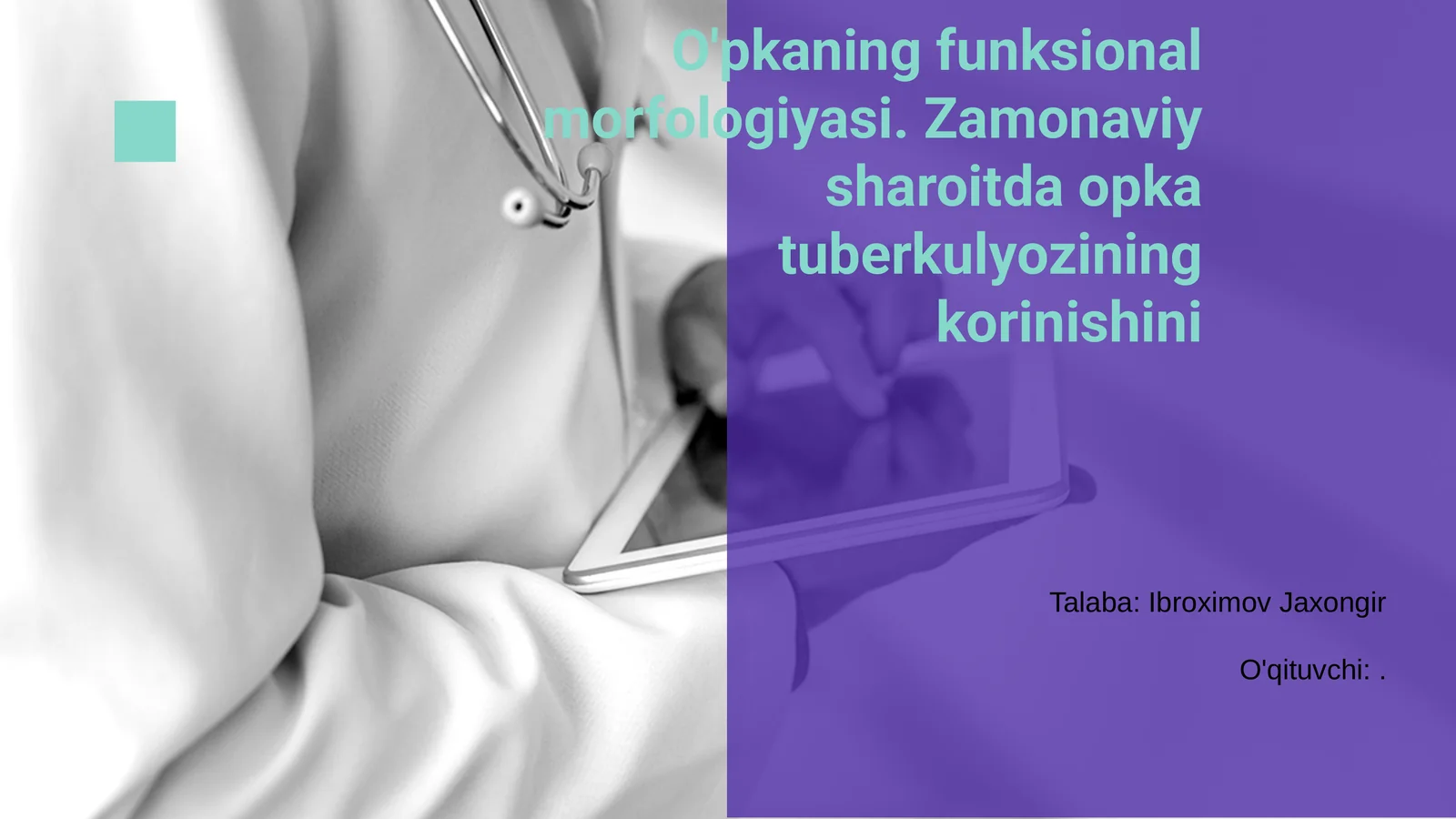O'pkaning funksional morfologiyasi