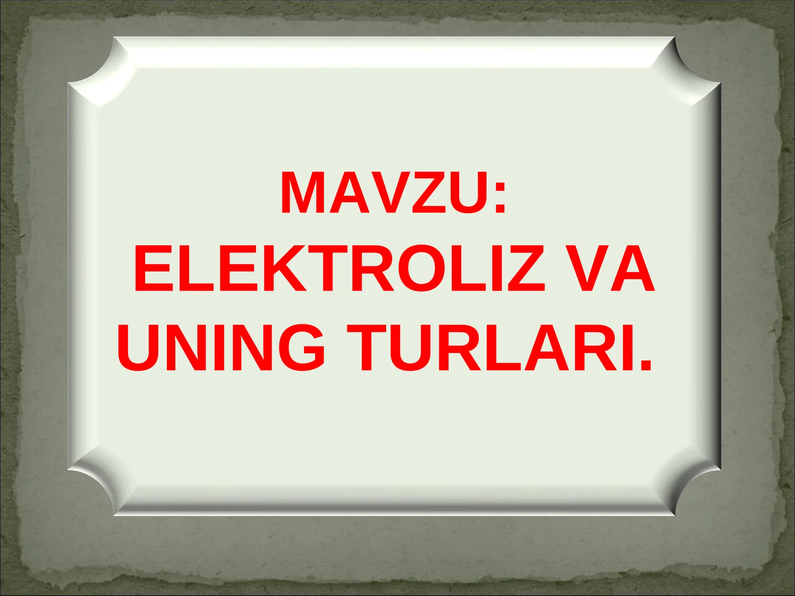 Elektroliz va uning turlari.