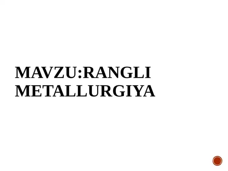 Ranglimetallurgiya
