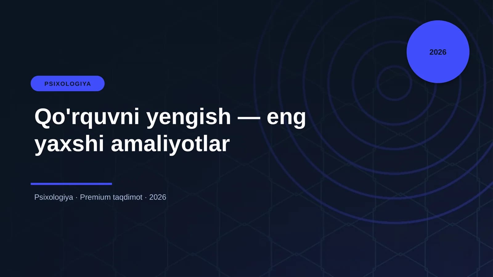Qo'rquvni yengish — eng yaxshi amaliyotlar