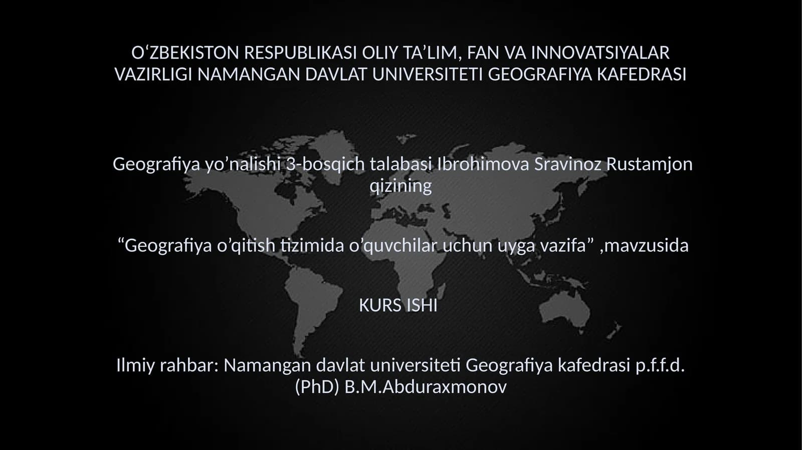 Geografiyao’qitishtizimi
