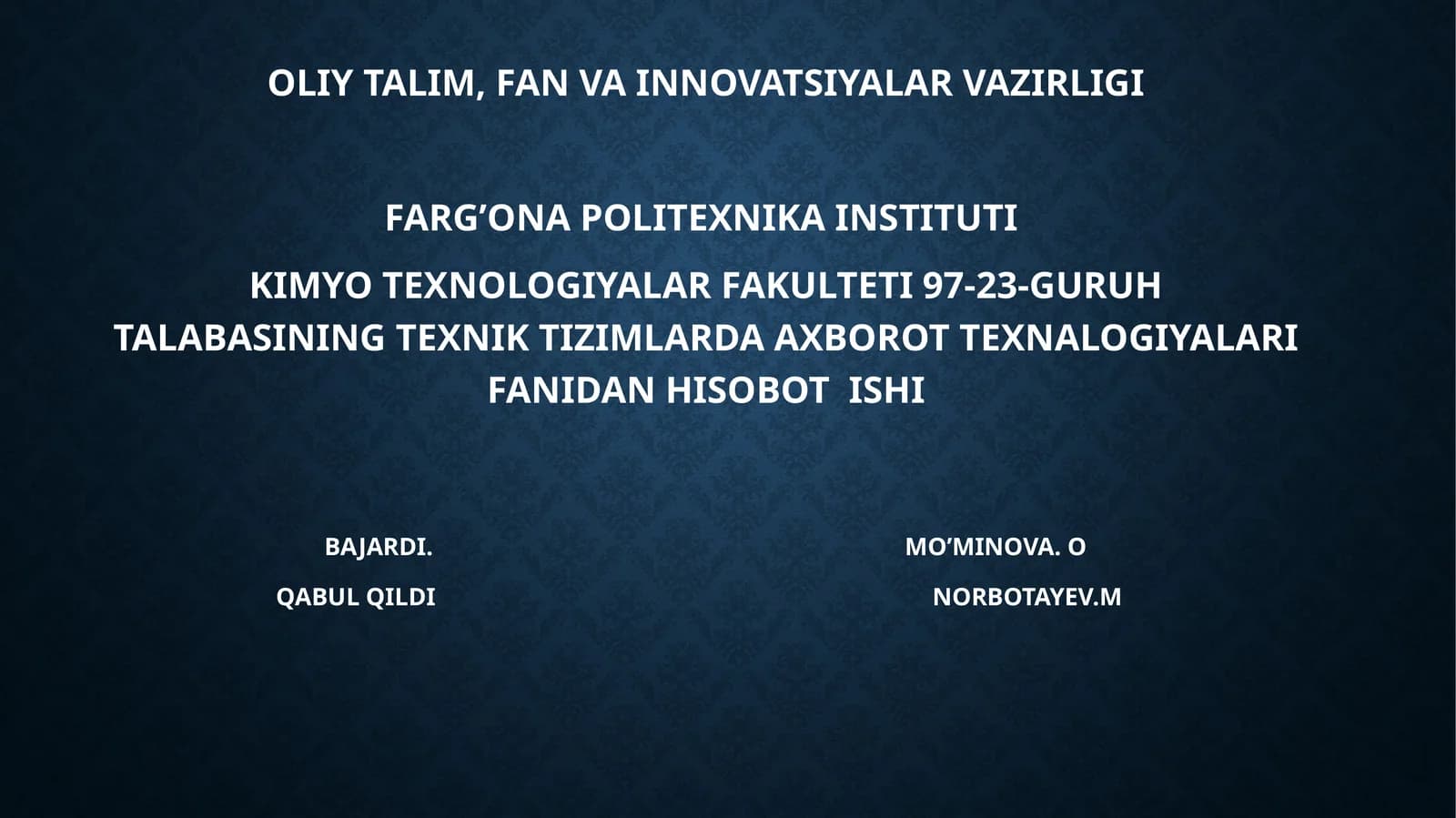 Axborotturlari, hususiyatlari va axborotlar ustida amaliy amallar