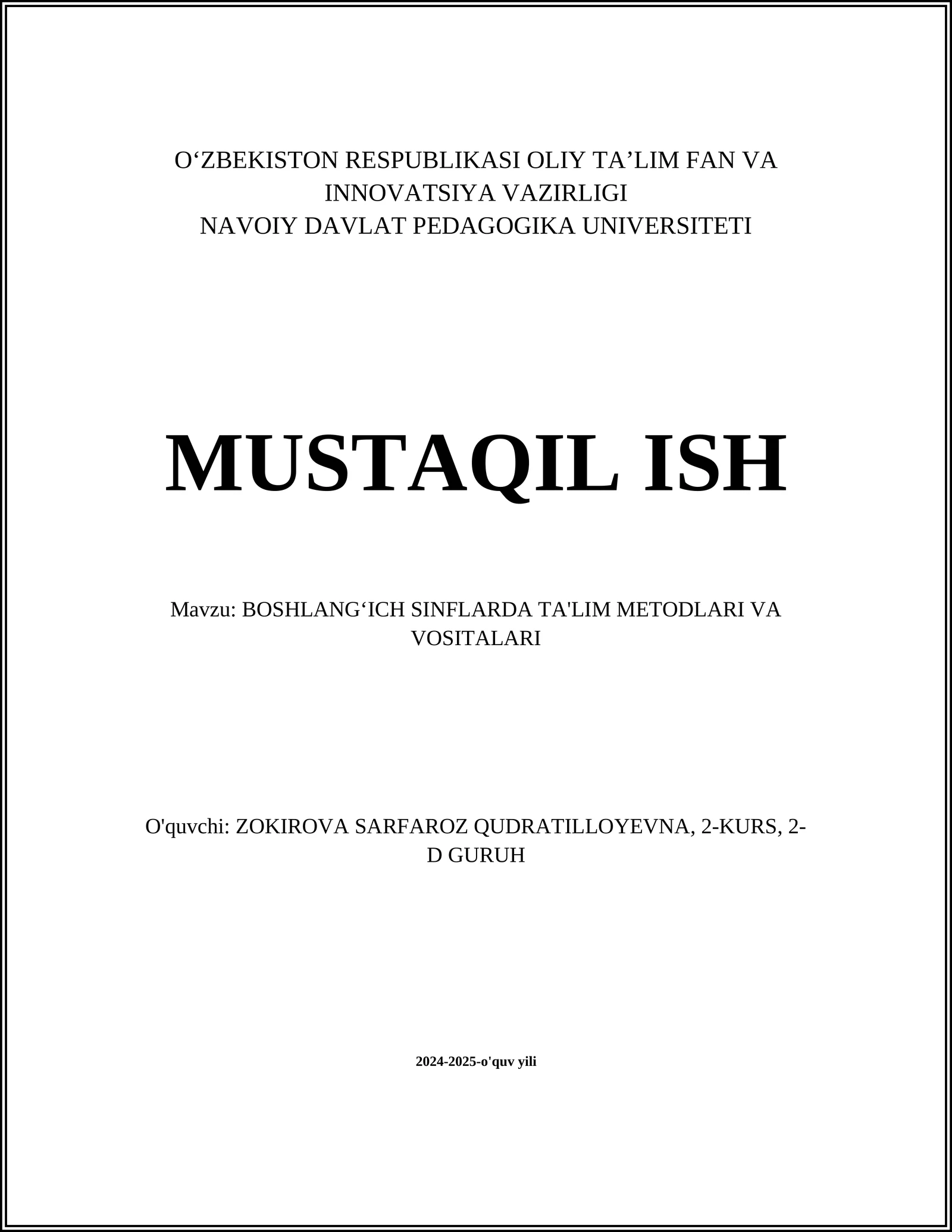 Interfaol o‘quv metodlari