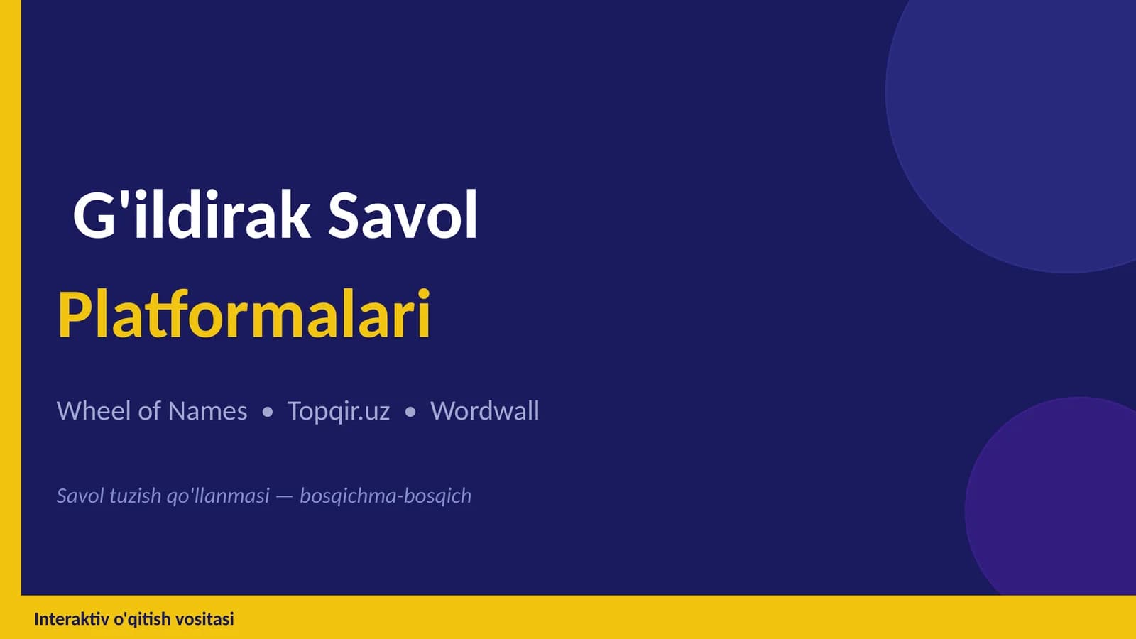 G'ildirak Savol