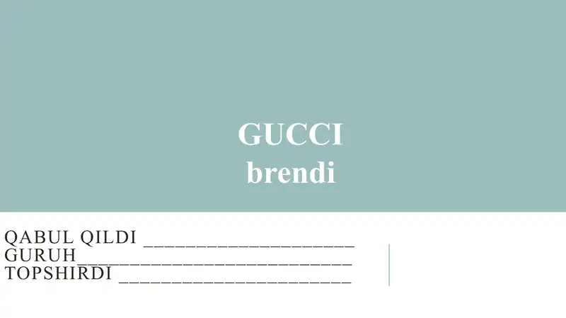 GUCCI brendi