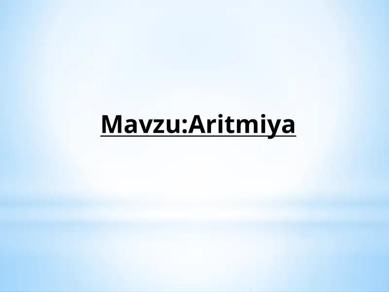 Aritmiya