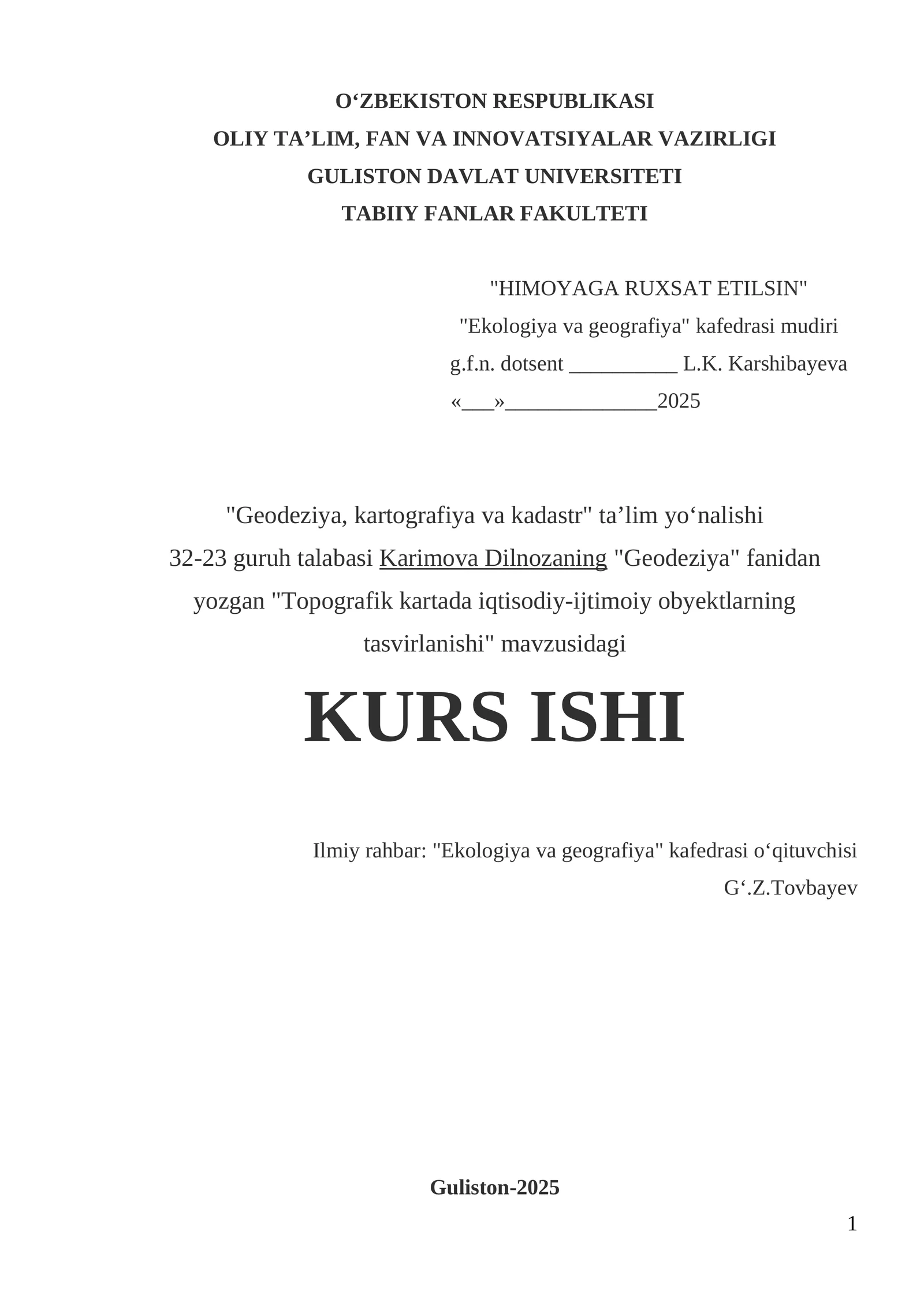 Topografik kartada iqtisodiy-ijtimoiy obyektlarning tasvirlanishi