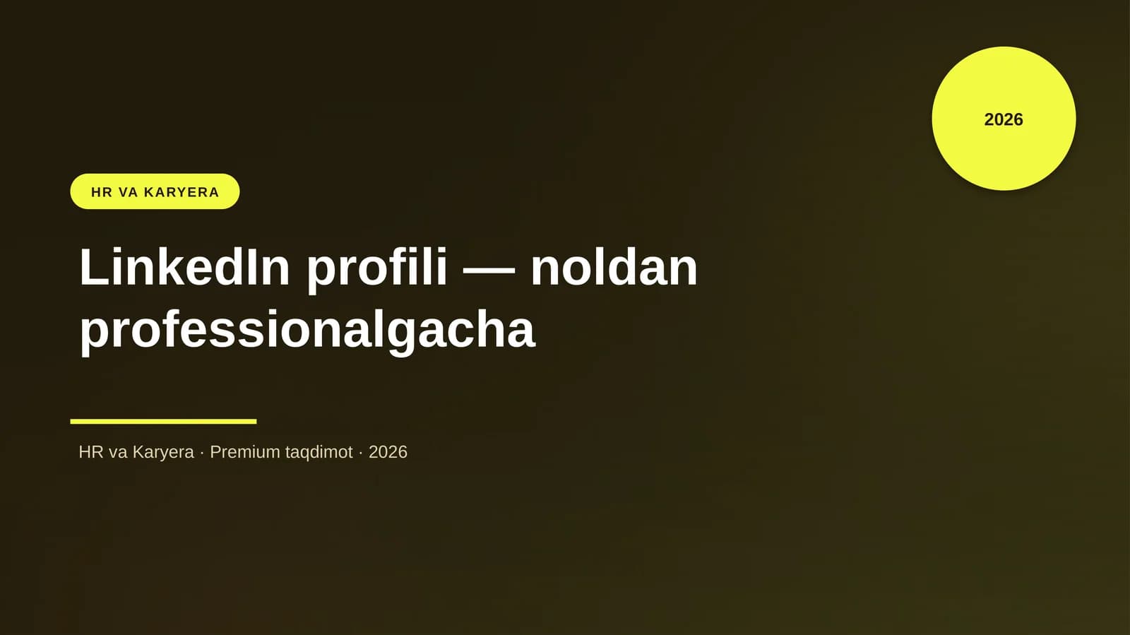 LinkedIn profili — noldan professionalgacha