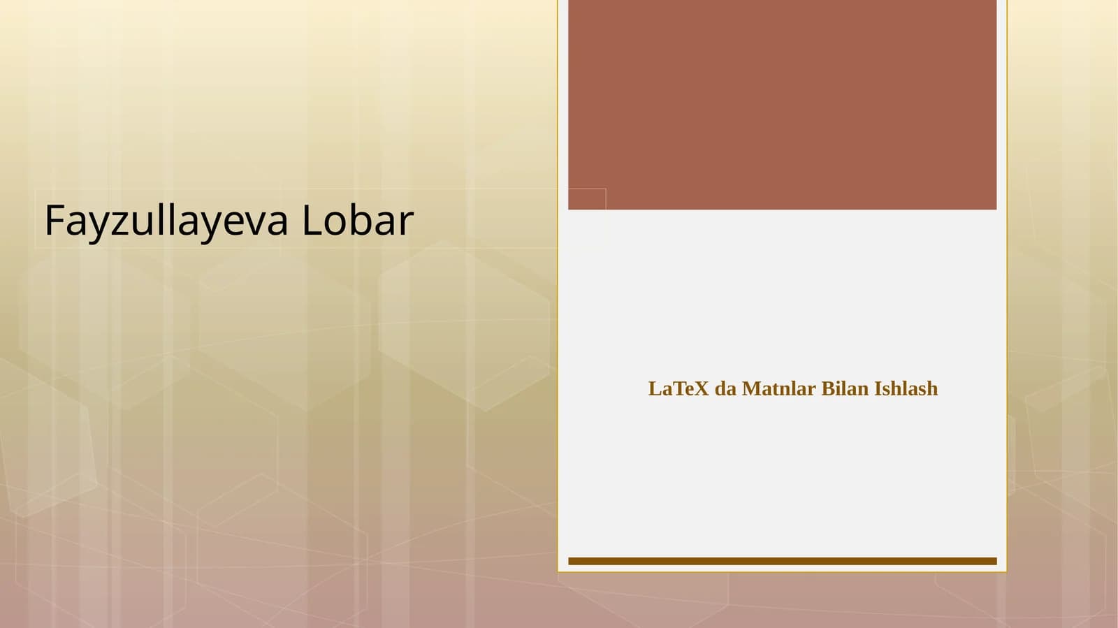 LaTexda Matnlar Bilan Ishlash