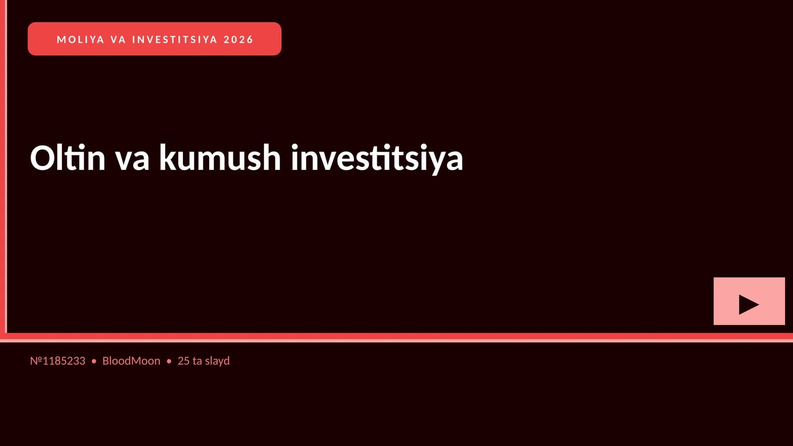 Oltin va kumush investitsiya