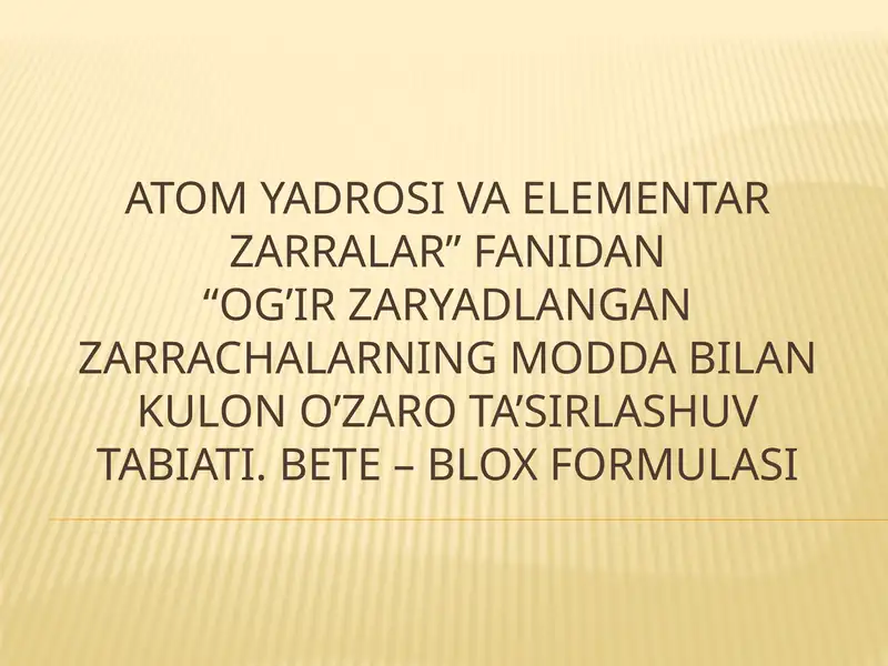 Atomya drosi va elementar zarralar