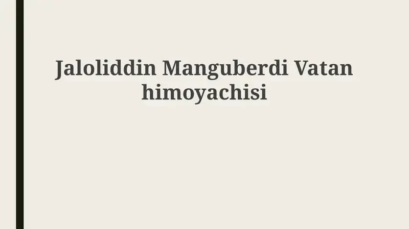 Jaloliddin Manguberdi: Hayoti va Kelib Chikishi