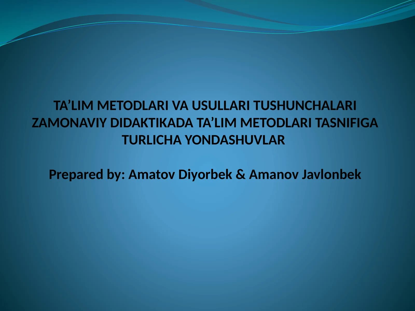 Ta’lim Metodlari va Usullari Tushunchalari