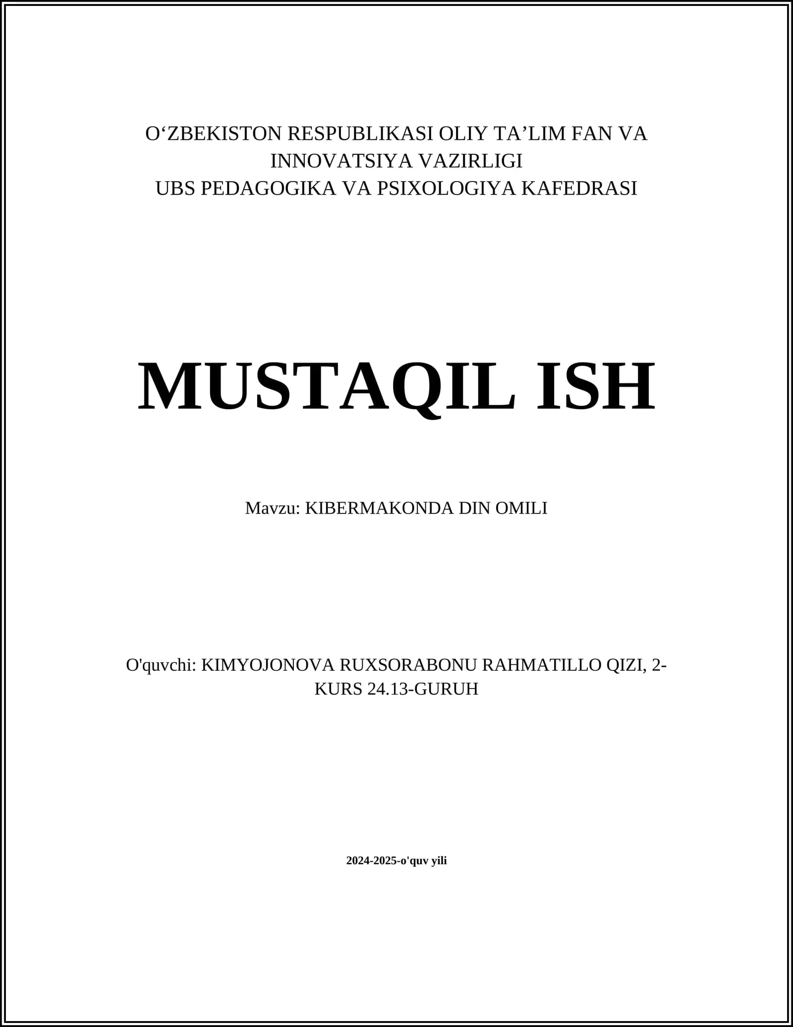 KIBERMAKONDA DIN OMILI