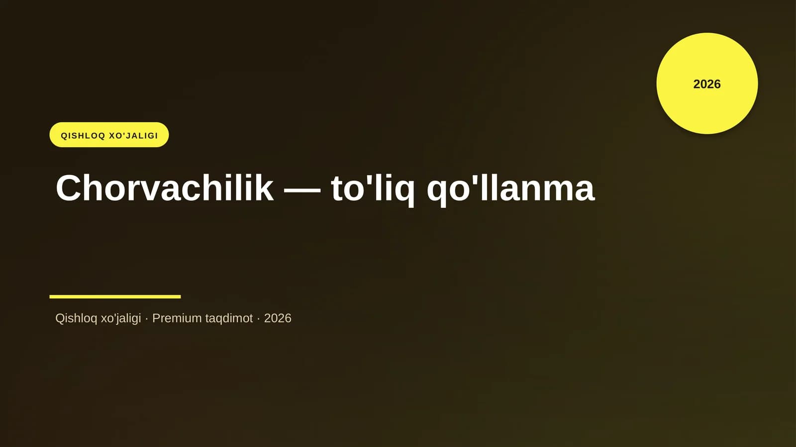 Chorvachilik — to'liq qo'llanma