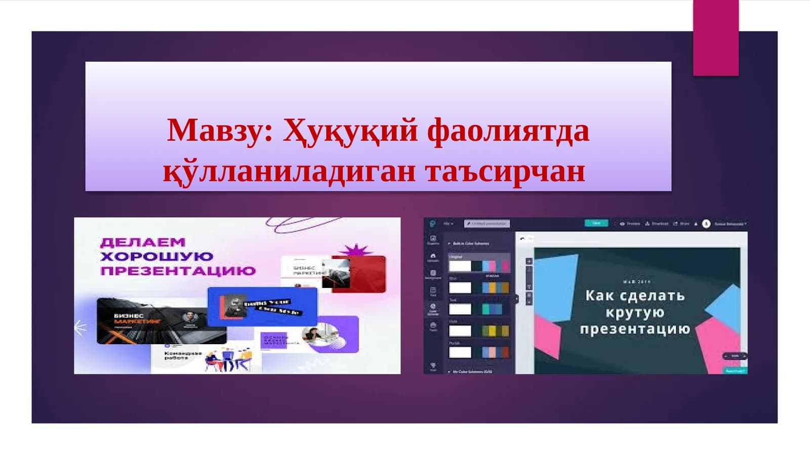Ҳуқуқий фаолиятда қўлланиладиган  таъсирчан