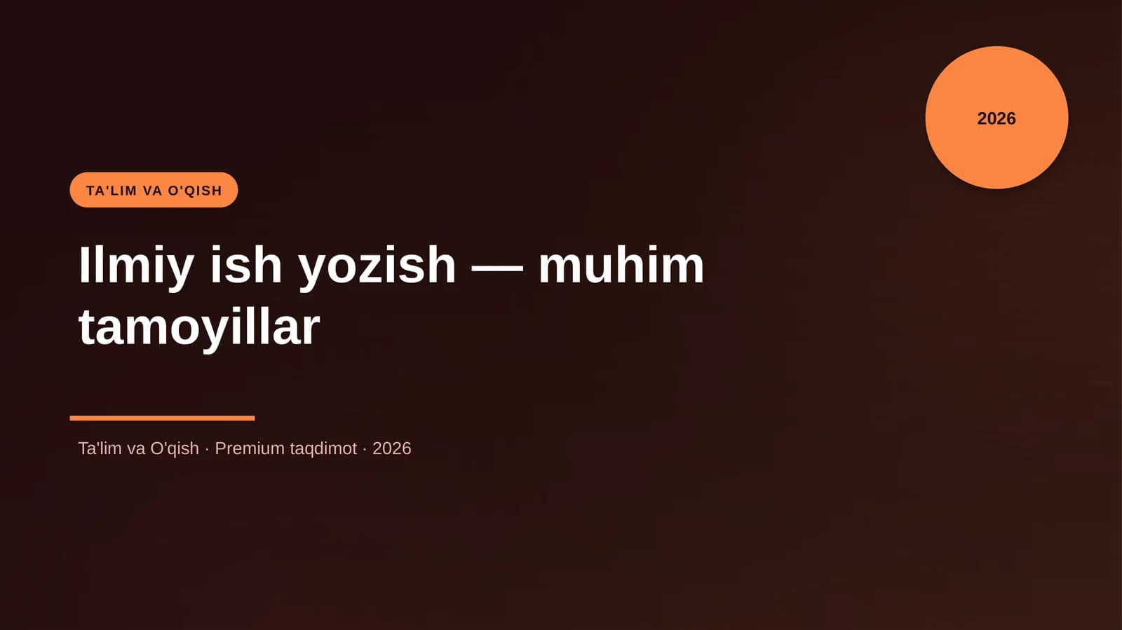 Ilmiy ish yozish — muhim tamoyillar