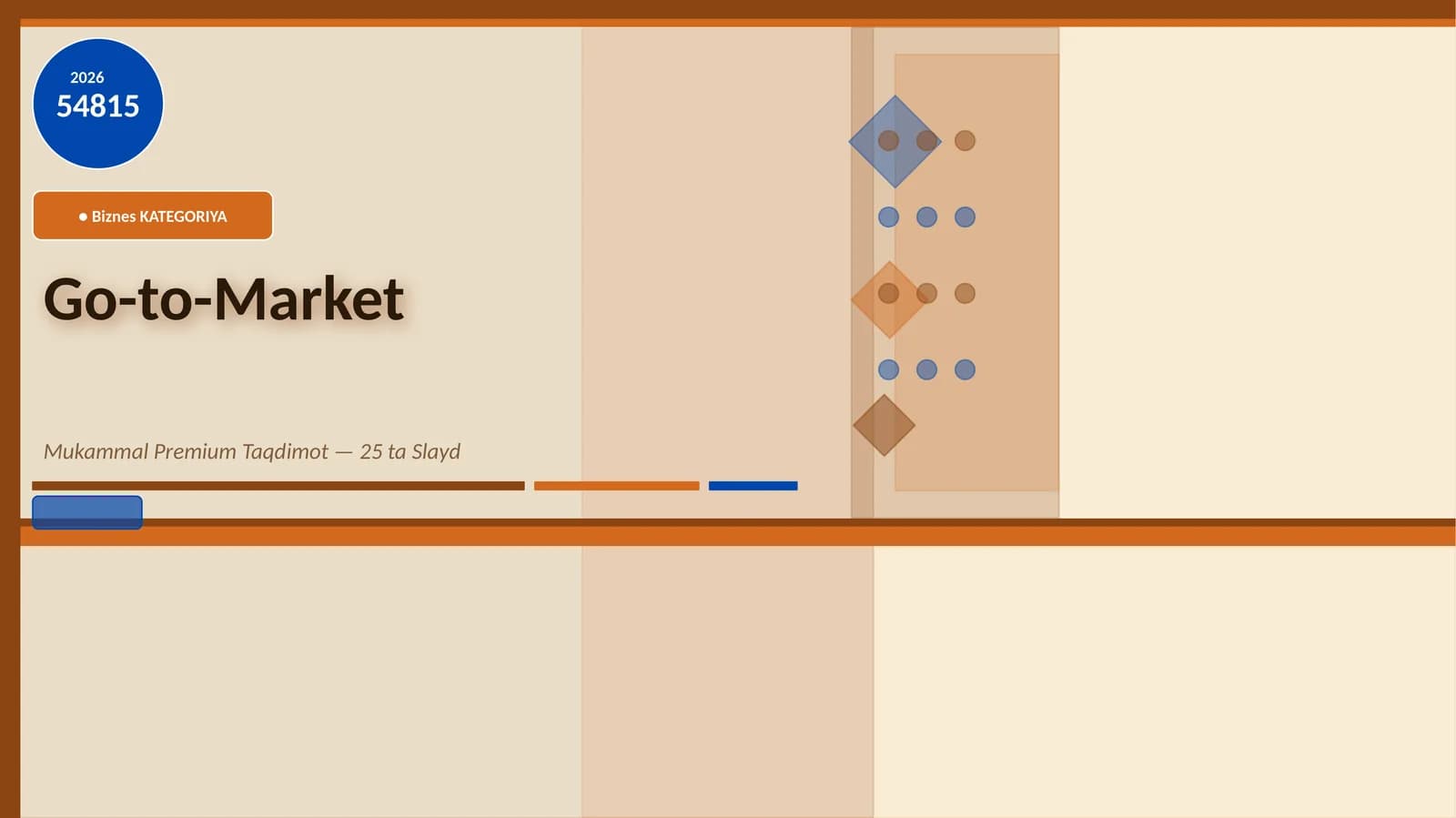 Go-to-Market Mukammal Premium Taqdimot — 25 ta Slayd