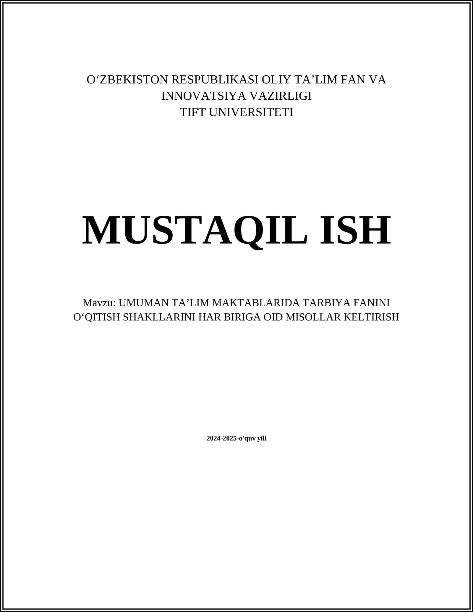 An'anaviy ta'lim shakllari